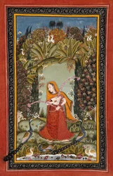 Gauri Ragini från Malkos, ca 1770 (ogenomskinlig toalett på papper)