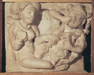 Gynaeceum Scene, från Mathura, Uttar Pradesh