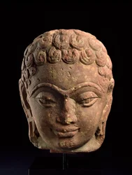 Chef för en Jain Tirthankara, Mathura-regionen, Kushan-perioden, 3-300-talet e.Kr. (sandsten)
