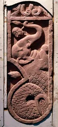 Indisk konst: ”En elefant med fiskstjärt”. Kushanperioden (Kushan eller Kouchan). Från Sonkh, Mathura. 1:a århundradet e.Kr. Mathura, Arkeologiska museet.
