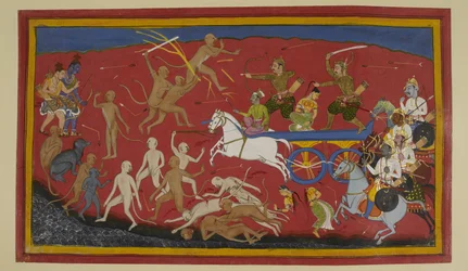 Indrajit dödar en illusorisk Sītā; aporna sörjer och informerar Rāma och Lakṣmaṇa