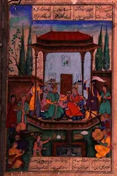 Iskandar Enthroned, folio 88a, från 