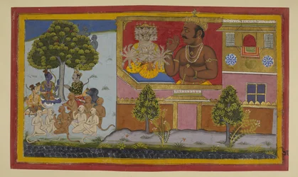 Kumbhakarṇa skryter med segern; Rāma planerar att motverka hans skrämmande närvaro