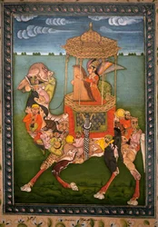 Magisk kamel. Målad miniatyr, cirka 1750, konst från Rajasthan och Pahari (Indien). Koreas nationalmuseum, Seoul (Sydkorea).