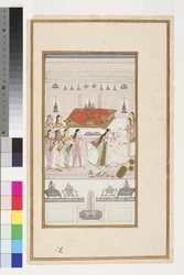 Manohar kollapsar i sin fars armar, ca 1710