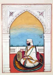 Nawab Imam-od-dun, från The Kingdom of the Punjab, its Rulers and Chiefs, volym II, en volym med 30 akvarellstudier av en oidentifierad indisk konstnär, ca 1840 (wc på papper)