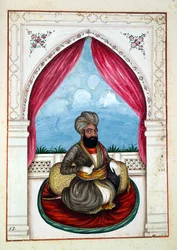 Nawab Mohammad Akhbar Khan, från The Kingdom of the Punjab, its Rulers and Chiefs, volym II, en volym med 30 akvarellstudier av en oidentifierad indisk konstnär, ca 1840 (wc på papper)