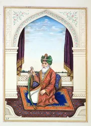 Nawab Mozaffir Khan (Multani), från The Kingdom of the Punjab, its Rulers and Chiefs, volym II, en volym med 30 akvarellstudier av en oidentifierad indisk konstnär, ca 1840 (wc på papper)