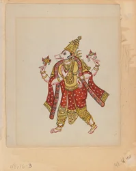 En av en uppsättning av nio bilder som visar indianer i olika yrken (wc på papper)