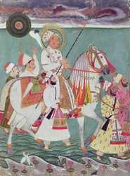 Porträtt av Maharajah Ajit Singh av Jodhpur (1678-1724)