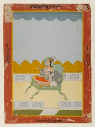 Porträtt av Phul Kaur från Jaipur (ogenomskinlig wc på papper)