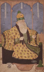 Porträtt av en sufi sheikh, ca 1670 (ogenomskinlig wc & guld på papper)