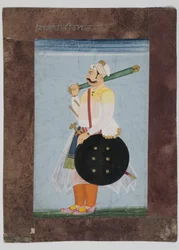 Porträtt av Rathorhövdingen Ridmal, 1820 (monterad gouache på indiskt papper med sammansatt brunt papperskant)
