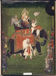 Rana Jawan Singh från Mewar (akvarell på papper)