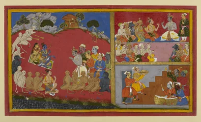 Rāma tar emot hyllningar men väntar på återkomsten till Ayodhyā; Vibhīṣaṇa håller en durbar för apornas och björnarnas ledare