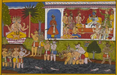 Rāma hör Agastya berätta om rākṣasas ursprung, med början i Prajāpatis skapelse
