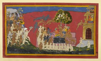 Rāma skickar Aṅgada för att utmana Rāvaṇa när aporna närmar sig Laṅkā