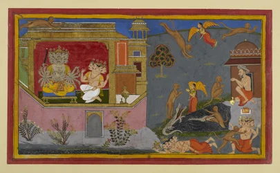 Rāvaṇa ser Hanumāns resa; Brahmās hinder kan inte stoppa honom