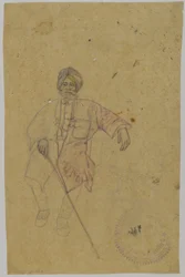 Skiss av en Maharaja (bläck på papper)