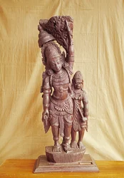 Sri Rama och Hanuman (trä)