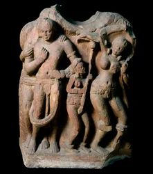 Den rika kurtisanen Vasantasena (skulptur, Kushan Empire)