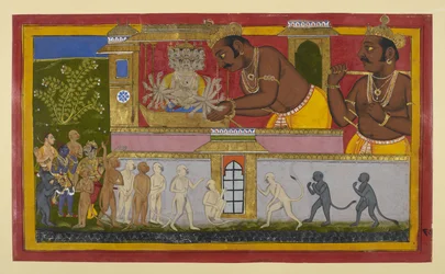 Vibhīṣaṇa berättar om Kumbhakarṇas förbannelse; Lakṣmaṇa återhämtar sig och reser sig