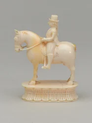 Vit riddare, schackpjäs, Indien, 1820 ca