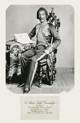 Porträtt av Raden Saleh och hans visitkort, ca 1850-70