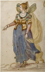 Lady masquer (akvarell på papper)