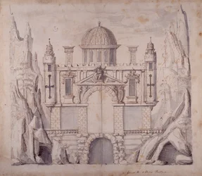 Oberons palats, ca 1611 (penna och bläck på papper)