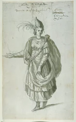 Drottning Berenice av Egypten (penna och bläck på papper)