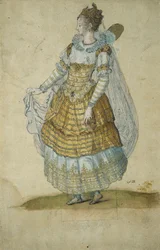 Bevingad mask (akvarell på papper)