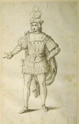 Ungdom i gammal brittisk dräkt, ca 1611 (penna och bläck på papper)