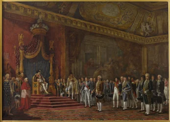 Deputation från den romerska senaten presenterade sin hyllning till Napoleon I den 16 november 1809, 1810.