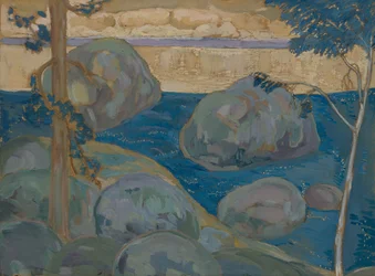 Landskap med stenblock