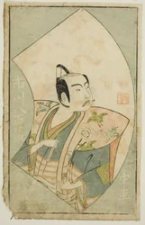 Skådespelaren Ichikawa Yaozo II, från "A Picture Book of Stage Fans (Ehon butai ogi)"