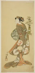 Skådespelaren Yamashita Kyonosuke I i en kvinnlig roll