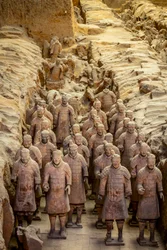 På Terra Cotta Warrior Museum visas scener av de olika krigarna i Pit 1-området..., 2009 (foto)