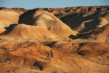 Scener runt Wu Cai Wan i Gobiöknen, Xinjiang, västra Kina, 2007 (foto)