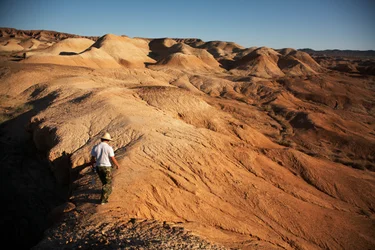 Scener runt Wu Cai Wan i Gobiöknen, Xinjiang, västra Kina, 2007 (foto)