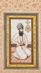 Porträtt av Karim Khan Zand, en av ett par med Nadir Shah, Qajar Iran
