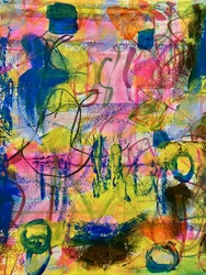 Färgsprakande abstrakt expressionism