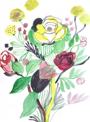 Färgsprakande blomsterbukett