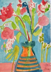 Ett livfullt blomsterstilleben