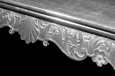 Detalj av ett George III kortbord, ca 1765 (mahogny)