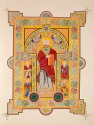 Saint Matthew, från en faksimilkopia av Book of Kells, pub. av Day & Son