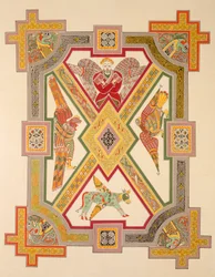De fyra evangelisterna, från en faksimilkopia av Book of Kells, pub. av Day & Son