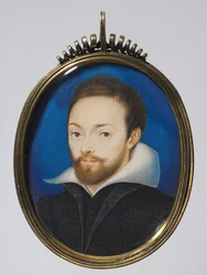 Porträtt av en man, ca 1615 (akvarell på kort i en senare förgylld ram)