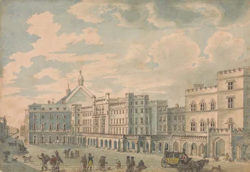 Utsikt över Houses of Lords and Commons från Old Palace Yard