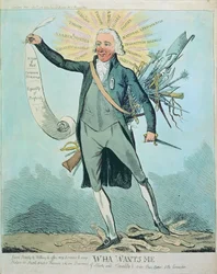"Wha Wants Me", karikatyr av Tom Paine and the Rights of Man och Common Sense av Isaac Cruikshank (1756-c.1811/16)
